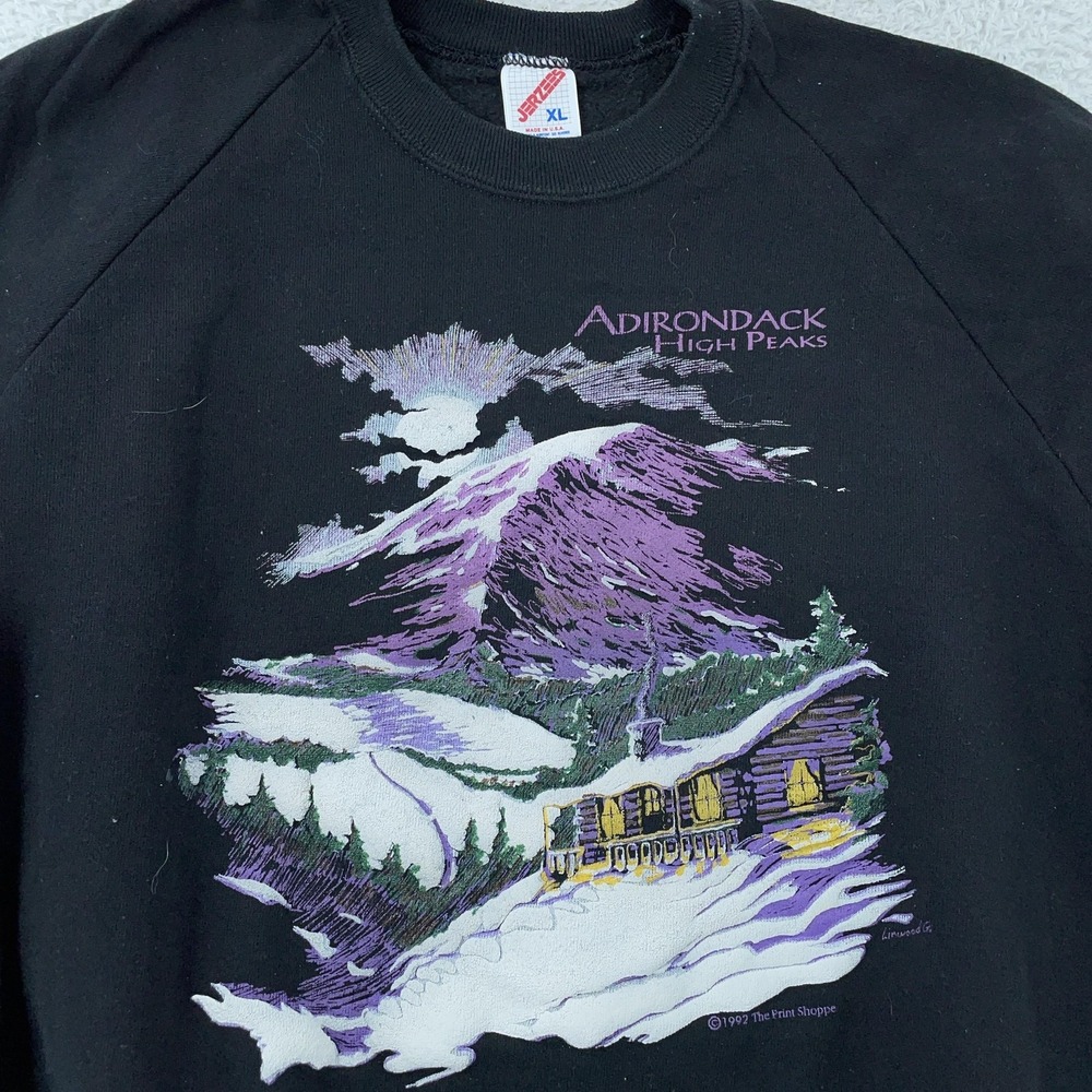 Vintage Adirondack High Peaks Sweatshirt Mens S/M Ski Mountain Made USA 90s